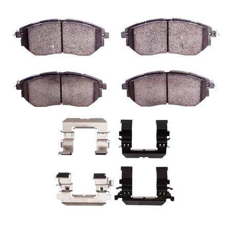 Dynamic Friction Co 5000 Euro Ceramic Brake Pads and Hardware Kit, Low Dust, Front 1600-1078-01